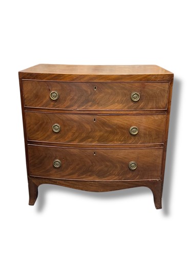 Lot 796 - A small 19th century three drawer bowfront...