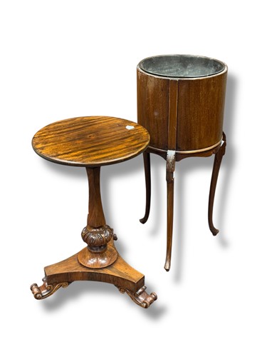 Lot 733 - A William IV rosewood tripod occasional table,...