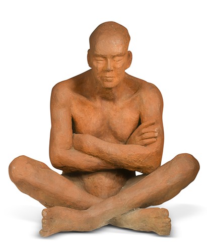 Lot 110 - 20th century school, a large bronzed composition model of male nude