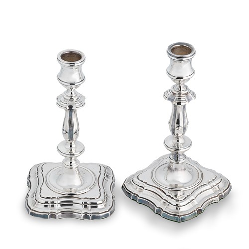 Lot 574 - A pair of Elizabeth II silver library candlesticks