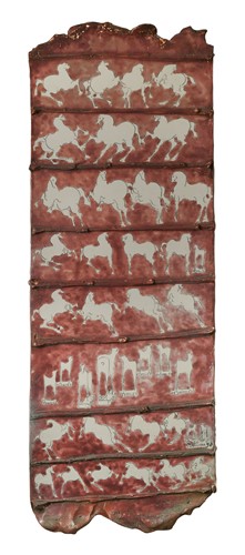 Lot 67 - Paolo Staccioli (1943-), a pink lustre panel