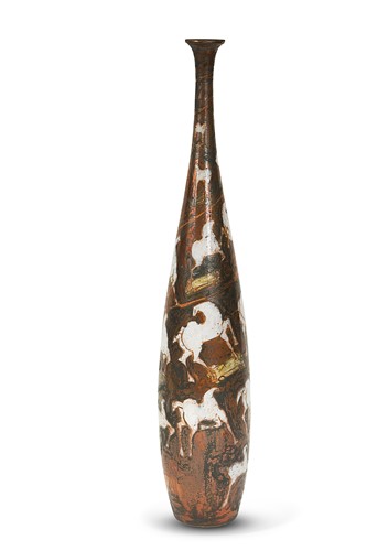 Lot 65 - Paolo Staccioli (1943-), a slender bottle-form vase