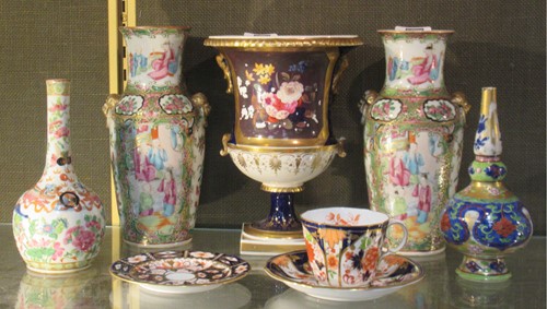 Lot 182 - A pair of Canton vases, two further Chinese...
