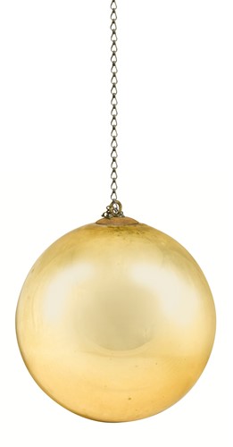 Lot 129 - A large gold-coloured mercury witches ball, late 19th or early 20th century