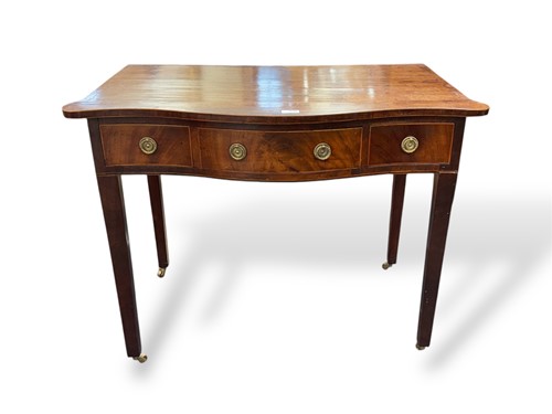 Lot 719 - A late George III mahogany side table with...