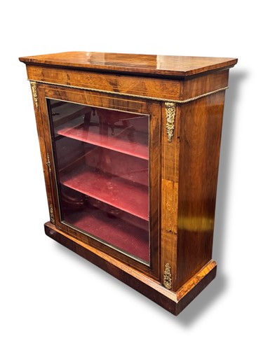 Lot 707 - A Victorian walnut and marquetry pier cabinet,...