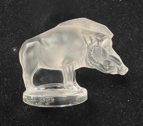 Lot 6 - Sanglier, a modern Lalique frosted glass paperweight