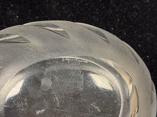 Lot 7 - Chevre and Charice, two modern Lalique frosted and polished glass cendriers