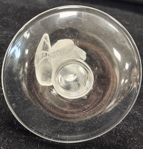 Lot 7 - Chevre and Charice, two modern Lalique frosted and polished glass cendriers
