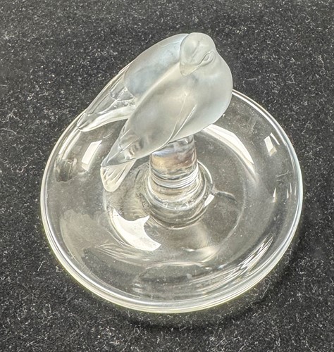 Lot 7 - Chevre and Charice, two modern Lalique frosted and polished glass cendriers