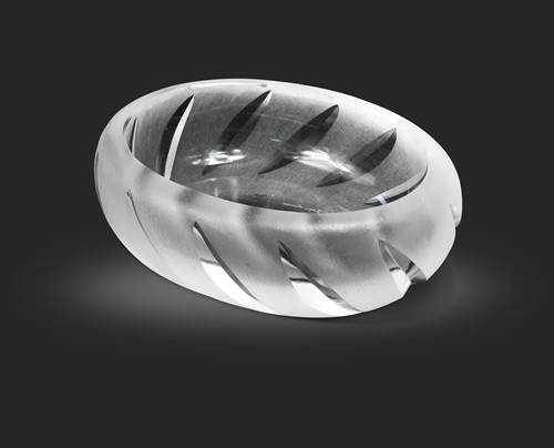 Lot 7 - Chevre and Charice, two modern Lalique frosted and polished glass cendriers