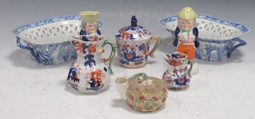 Lot 19 - A pair of Clews Staffordshire pottery blue and...