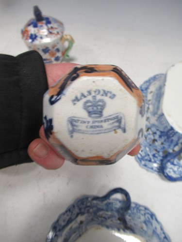 Lot 19 - A pair of Clews Staffordshire pottery blue and...