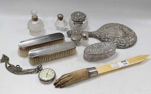 Lot 330 - A collection of silver backed dressing table...