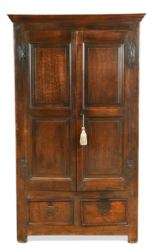Lot 385 - A Welsh oak bacon cupboard, 18th century