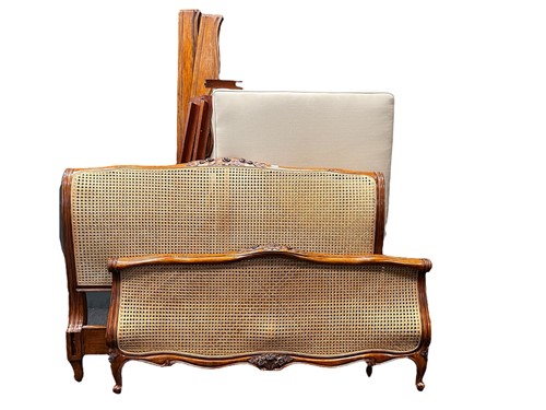 Lot 736 - A Louis XV style king size cane bed, by And So...