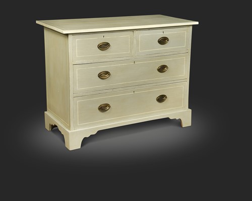 Lot 590 - A grey painted chest of drawers, late 19th century