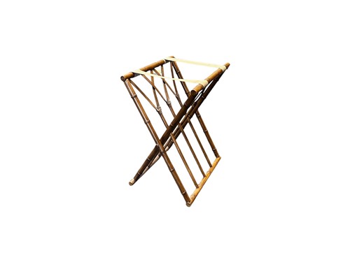 Lot 732 - A faux bamboo folding luggage stand, 60 x 46 x...