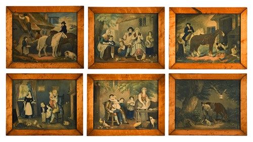Lot 462 - A set of six pastoral scenes, early 19th century