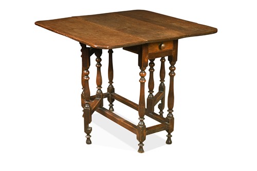Lot 470 - A small oak gate leg table, 18th century