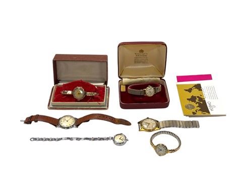 Lot 399 - A hallmarked 9ct gold watch with a gold plated...