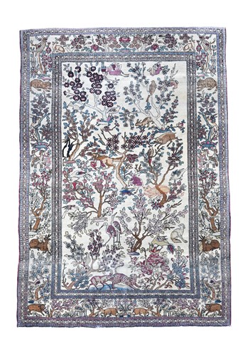 Lot 573 - A Persian pictorial rug, circa 1930
