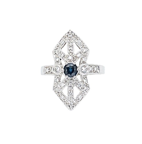 Lot 124 - A modern sapphire and diamond ring