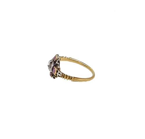 Lot 93 - A Georgian ruby and diamond ring