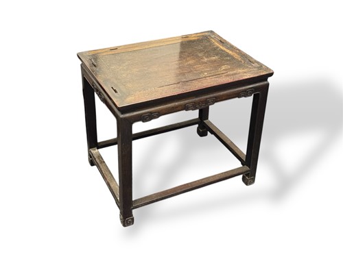 Lot 623 - A Chinese hardwood stool, 52.5 x 60 x 45.5cm