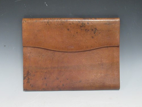 Lot 293 - A leather cross-hatch patterned folio or...
