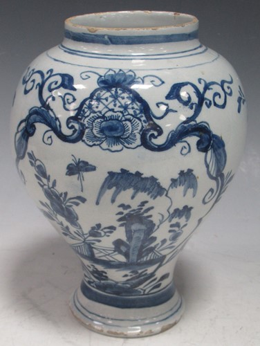 Lot 64 - An 18th century style tin glaze pottery...