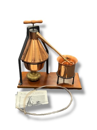 Lot 265 - A copper alembic gin still 46cm high