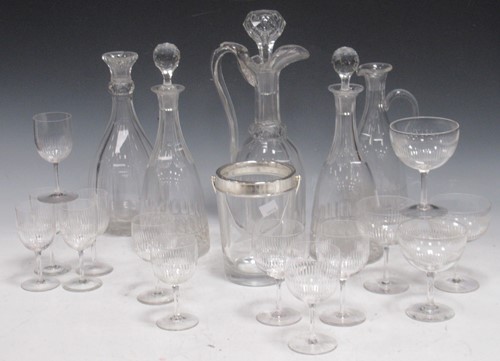 Lot 151 - A group of cut glass decanters including a...