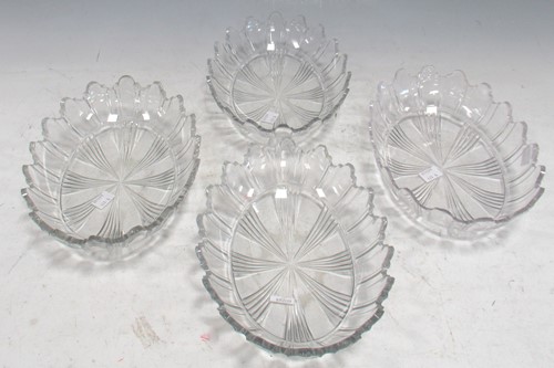 Lot 106 - Four oval cut glass serving dishes with...
