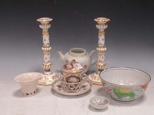 Lot 133 - 19th century Dresden trembleuse two handled...