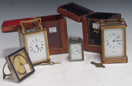 Lot 209 - A brass carriage clock by 'Allen & Daws...