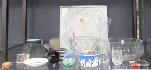 Lot 135 - An Orrefors glass bowl, another, a small dish,...