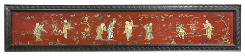 Lot 66 - A large Chinese embroidered panel