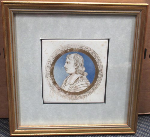 Lot 66 - A 19th century porcelain plaque of Oliver...