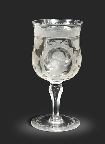 Lot 625 - A Stourbridge commemorative goblet for William Shakespeare, 1864