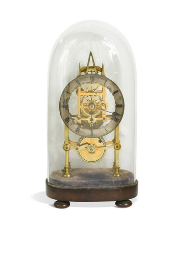 Lot 717 - A Victorian brass skeleton timepiece