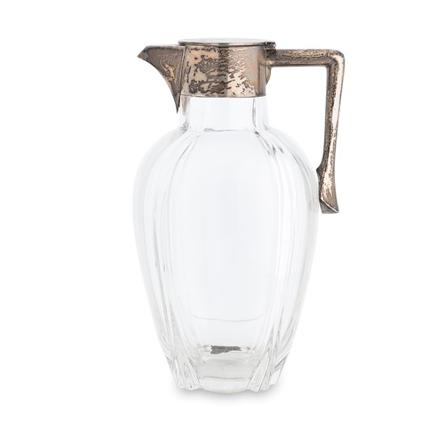 Lot 495 - A Victorian silver mounted glass claret jug