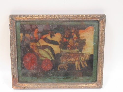 Lot 122 - A 19th century reverse mezzotint on glass,...