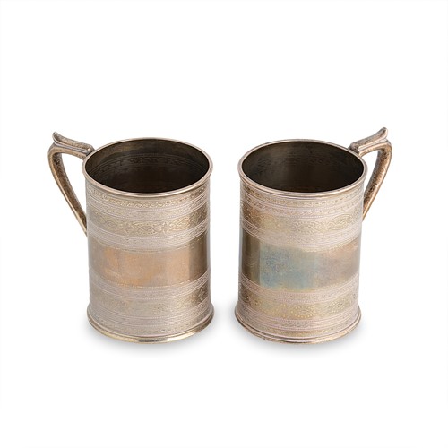 Lot 602 - Glasgow – A pair of Victorian silver Christening mugs