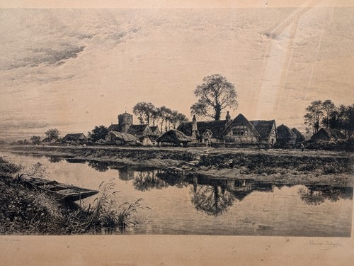 Lot 413 - A late Victorian river landscape engraving...