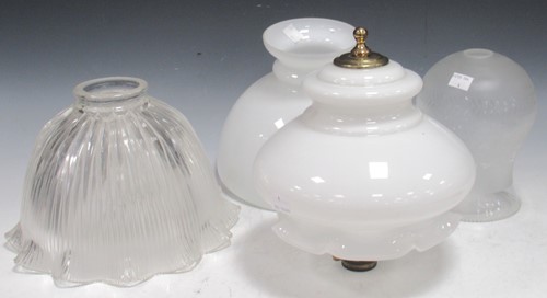 Lot 139 - Four glass light shades, to include a moulded...