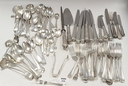 Lot 354 - A large collection of silver flatware 1243g...