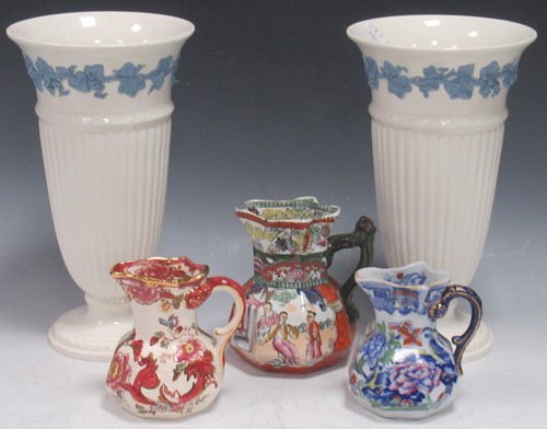 Lot 122 - A pair of Wedgwood creamware vases, of tall...