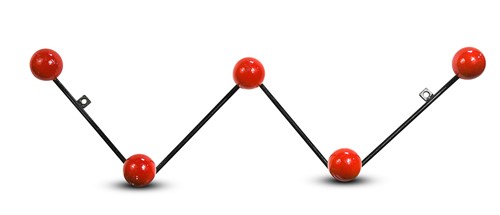 Lot 141 - A mid-century 'atomic' style coat rack, mid/late 20th century