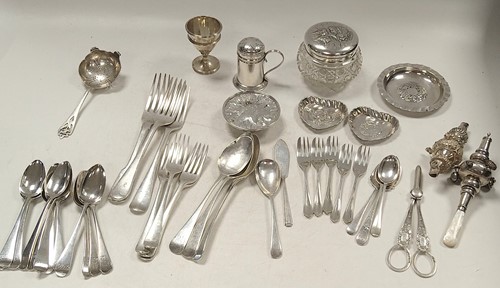 Lot 350 - A collection of silverware, mainly flatware,...